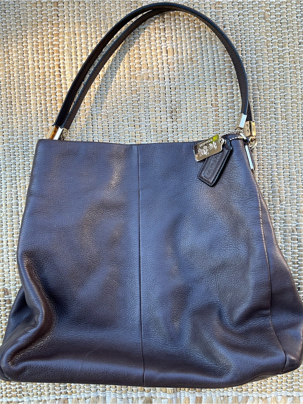 COACH Rich Brown Leather Slouchy Shoulder Bag-looks NEW-rare find!
